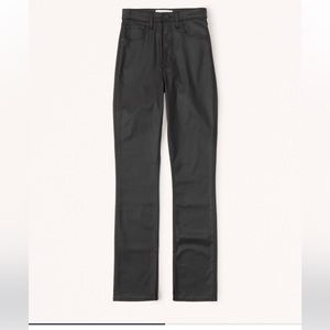 Abercrombie ultra high rise 90s slim straight leather pants